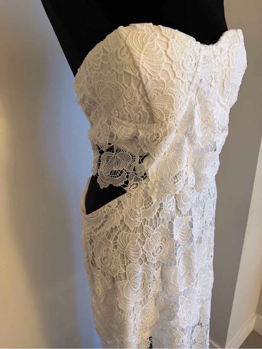 Strapless White Lace Dress
